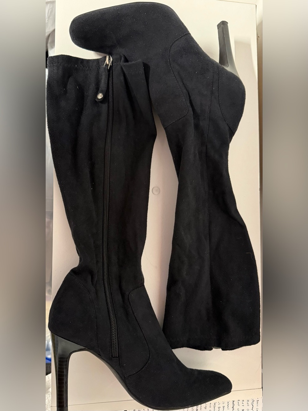 Isaac Mizrahi Black Fabric Upper Boots - Size 7
